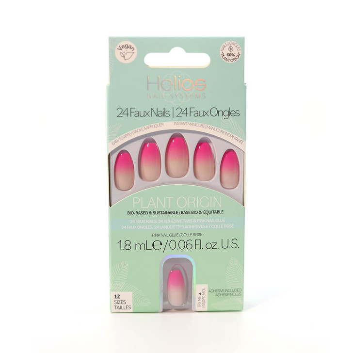 Plant Based Rose Red Ombre Coffin Nail